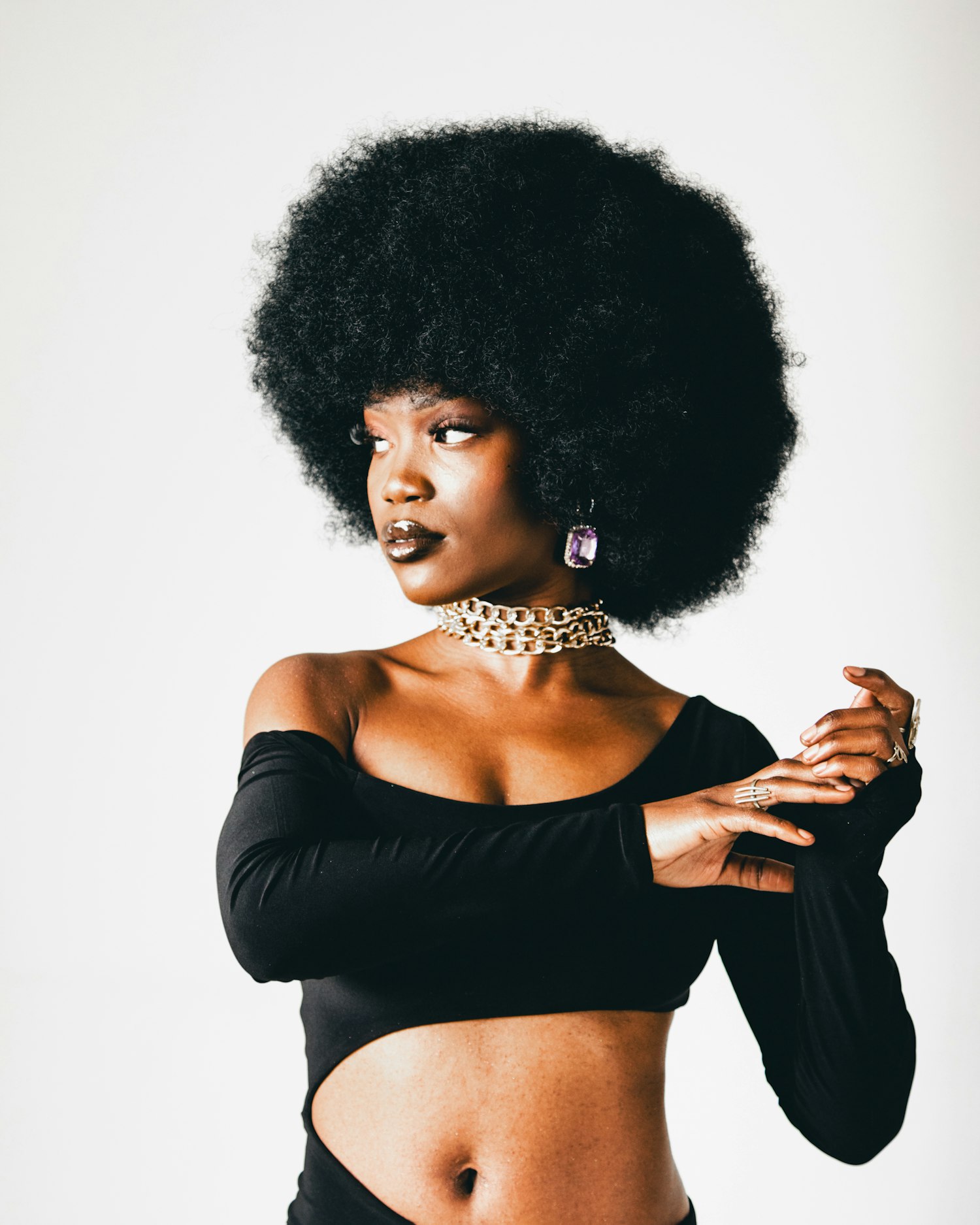 Woman with an afro