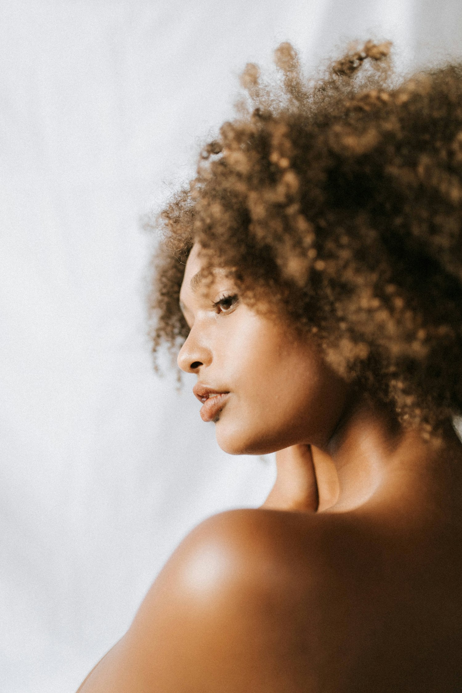 Woman with defined curls